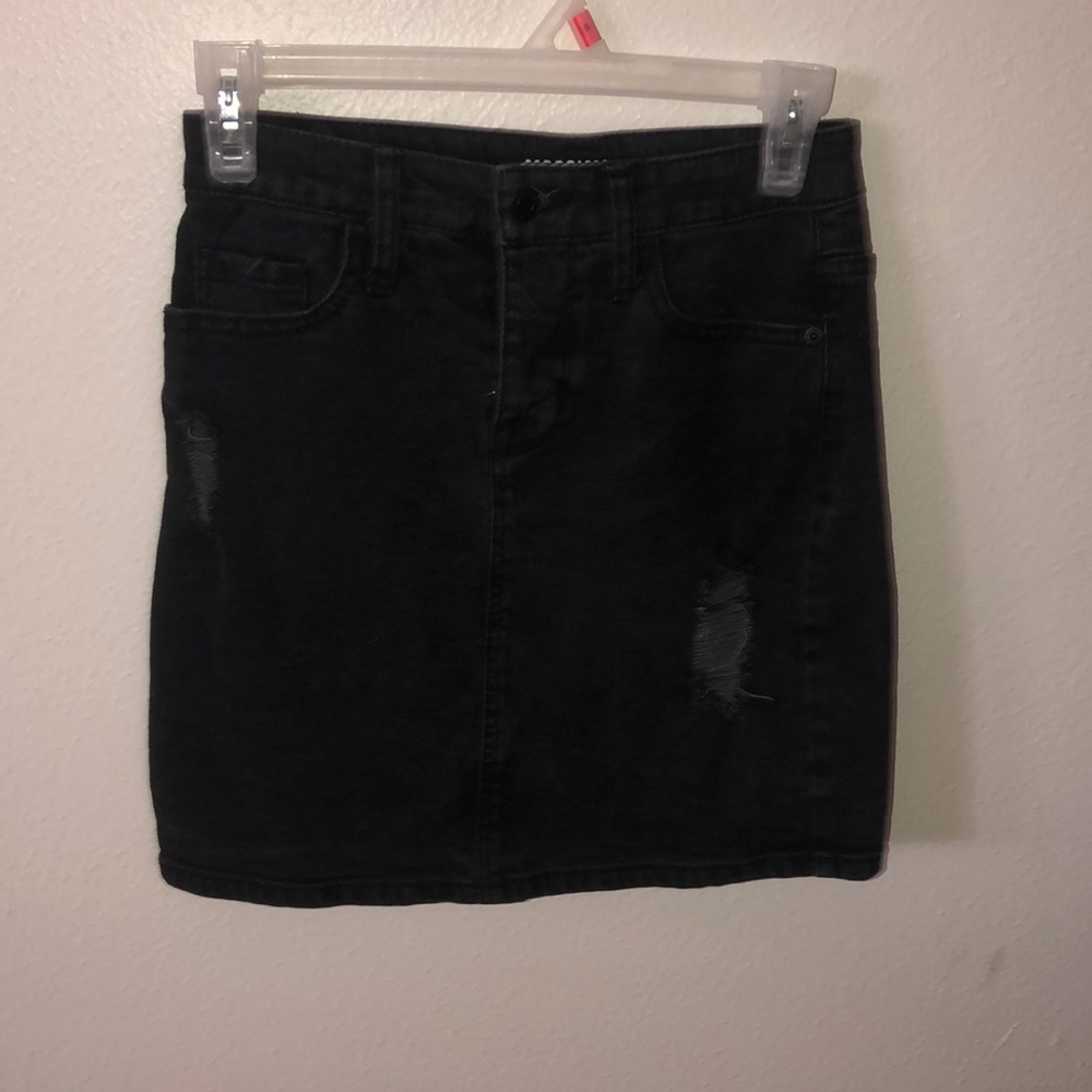 black jean skirt